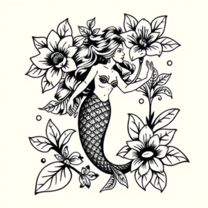 Hawaiian Mermaid Tattoo