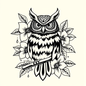 Hawaiian Owl Tattoo