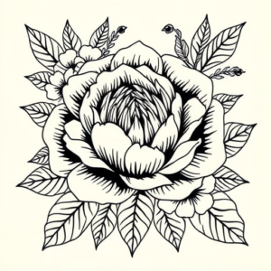 Hawaiian Peony Tattoo