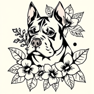 Hawaiian Pitbull Tattoo