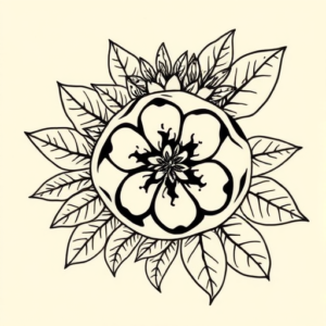 Hawaiian Pomegranate Tattoo