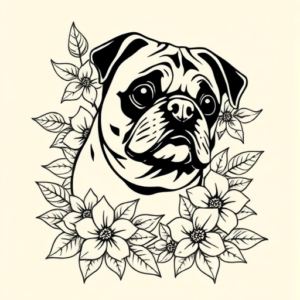 Hawaiian Pug Tattoo