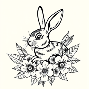 Hawaiian Rabbit Tattoo