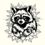 Hawaiian Raccoon Tattoo
