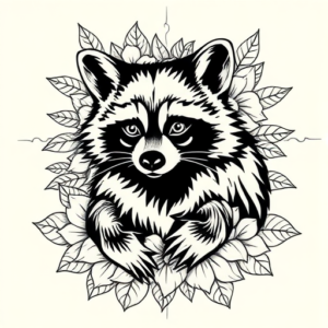 Hawaiian Raccoon Tattoo