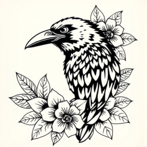 Hawaiian Raven Tattoo