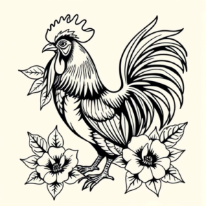 Hawaiian Rooster Tattoo