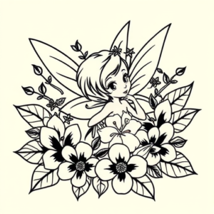 Hawaiian Tinkerbell Tattoo