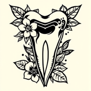 Hawaiian Tooth Tattoo