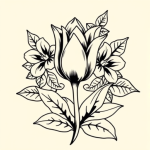 Hawaiian Tulip Tattoo
