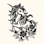 Hawaiian Unicorn Tattoo