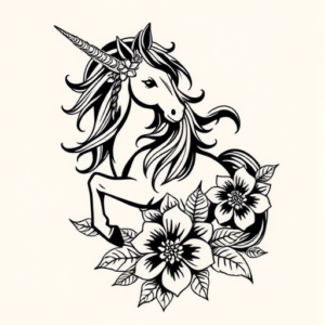 Hawaiian Unicorn Tattoo