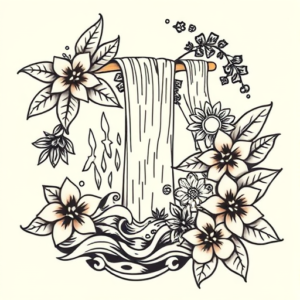 Hawaiian Waterfall Tattoo