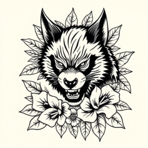 Hawaiian Wolverine Tattoo
