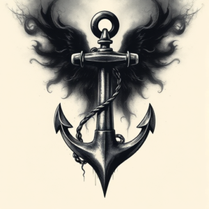 Horror Realism Anchor Tattoo