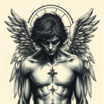Horror Realism Angel Tattoo