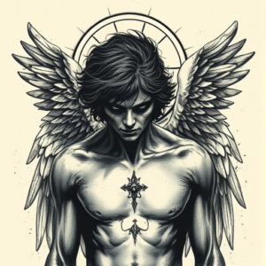 Horror Realism Angel Tattoo