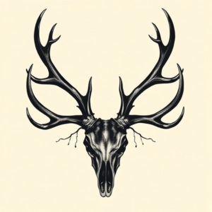 Horror Realism Antler Tattoo