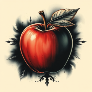 Horror Realism Apple Tattoo