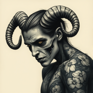 Horror Realism Aries Tattoo