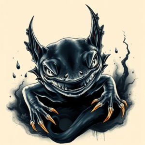 Horror Realism Axolotl Tattoo