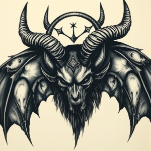 Horror Realism Baphomet Tattoo