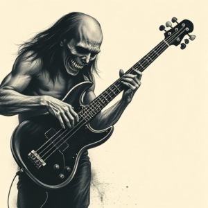 Horror Realism Bass Tattoo