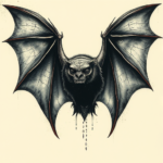 Horror Realism Bat Tattoo