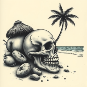 Horror Realism Beach Tattoo