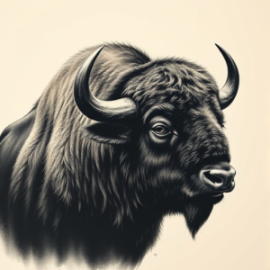 Horror Realism Bison Tattoo