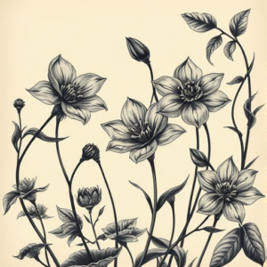 Horror Realism Botanical Tattoo