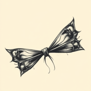 Horror Realism Bow Tattoo