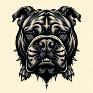 Horror Realism Bulldog Tattoo