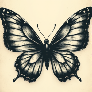 Horror Realism Butterfly Tattoo