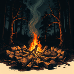 Horror Realism Campfire Tattoo