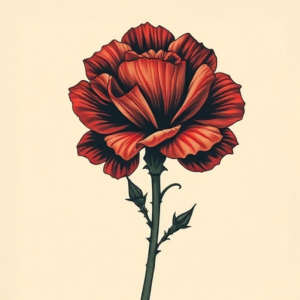 Horror Realism Carnation Tattoo