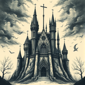 Horror Realism Castle Tattoo