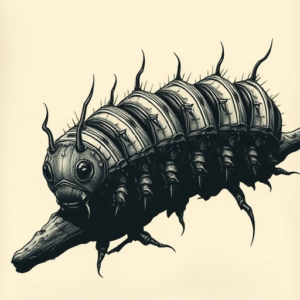 Horror Realism Caterpillar Tattoo
