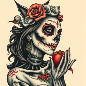 Horror Realism Catrina Tattoo