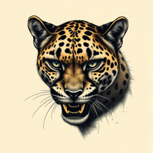 Horror Realism Cheetah Tattoo