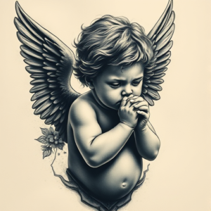 Horror Realism Cherub Tattoo