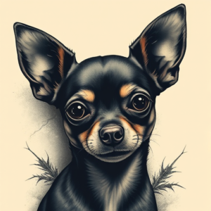 Horror Realism Chihuahua Tattoo
