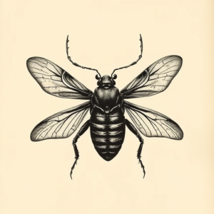 Horror Realism Cicada Tattoo