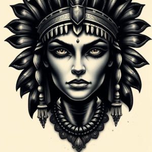 Horror Realism Cleopatra Tattoo