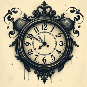 Horror Realism Clock Tattoo