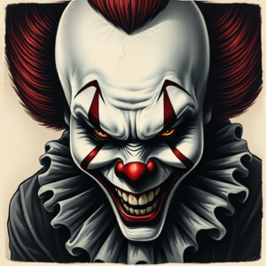 Horror Realism Clown Tattoo