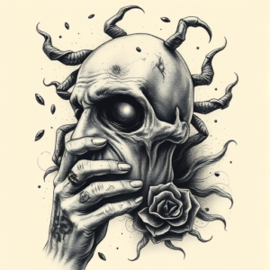 Horror Realism Coffee Tattoo