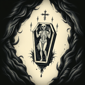 Horror Realism Coffin Tattoo
