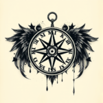 Horror Realism Compass Tattoo