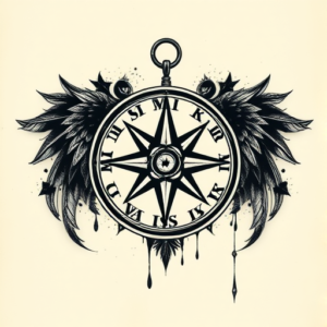 Horror Realism Compass Tattoo